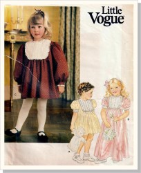 1401 LITTLE VOGUE FLARE SHORT - LONG SLEEVE TUCKED DRESS LENGTHS PATTERN 3-5 UNCUT